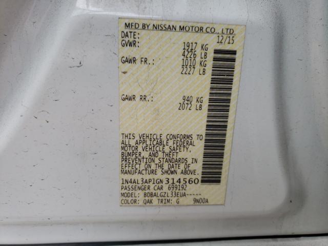 Photo 9 VIN: 1N4AL3AP1GN314560 - NISSAN ALTIMA 2.5 