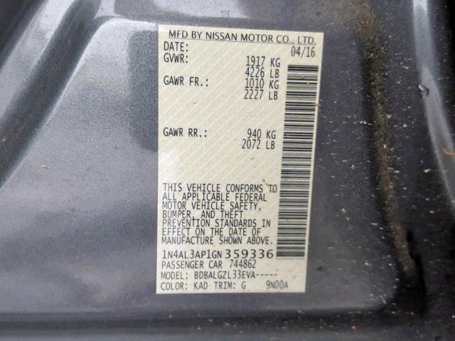 Photo 9 VIN: 1N4AL3AP1GN359336 - NISSAN ALTIMA 