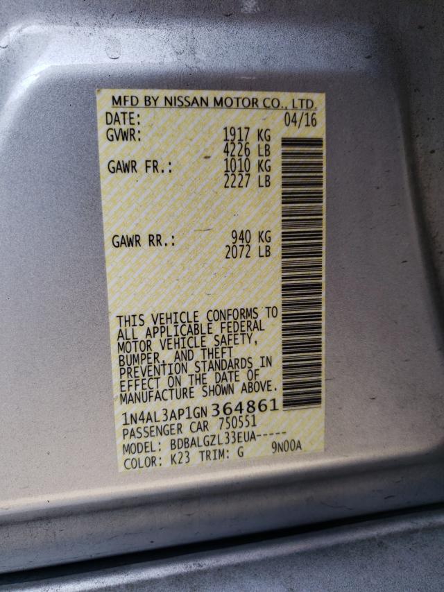 Photo 9 VIN: 1N4AL3AP1GN364861 - NISSAN ALTIMA 2.5 