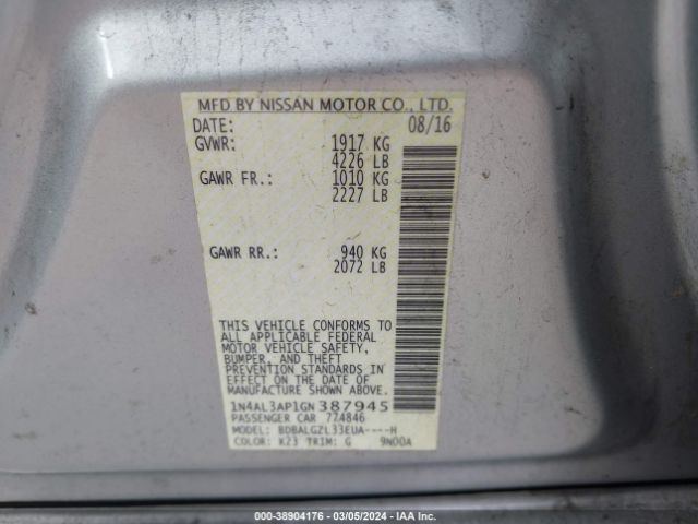 Photo 8 VIN: 1N4AL3AP1GN387945 - NISSAN ALTIMA 