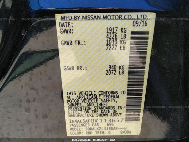 Photo 8 VIN: 1N4AL3AP1HC113657 - NISSAN ALTIMA 