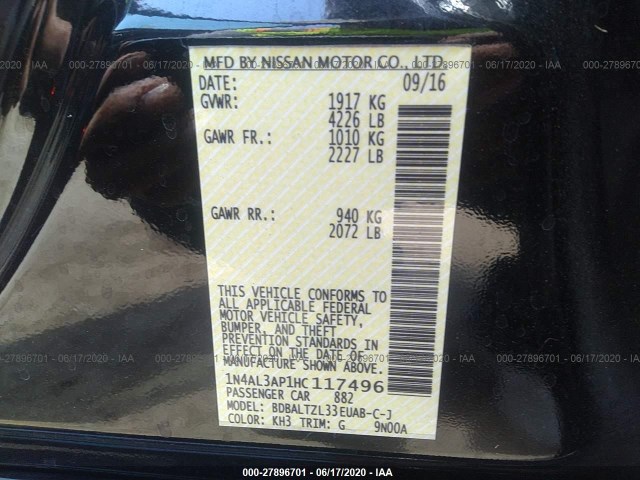 Photo 8 VIN: 1N4AL3AP1HC117496 - NISSAN ALTIMA 