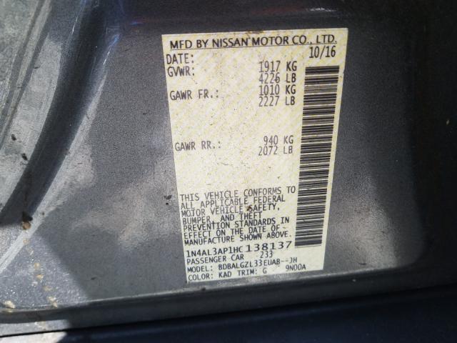 Photo 9 VIN: 1N4AL3AP1HC138137 - NISSAN ALTIMA 2.5 