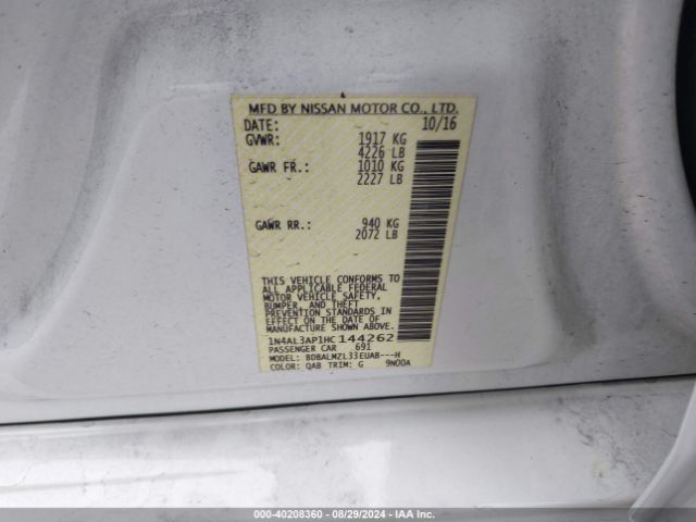 Photo 8 VIN: 1N4AL3AP1HC144262 - NISSAN ALTIMA 