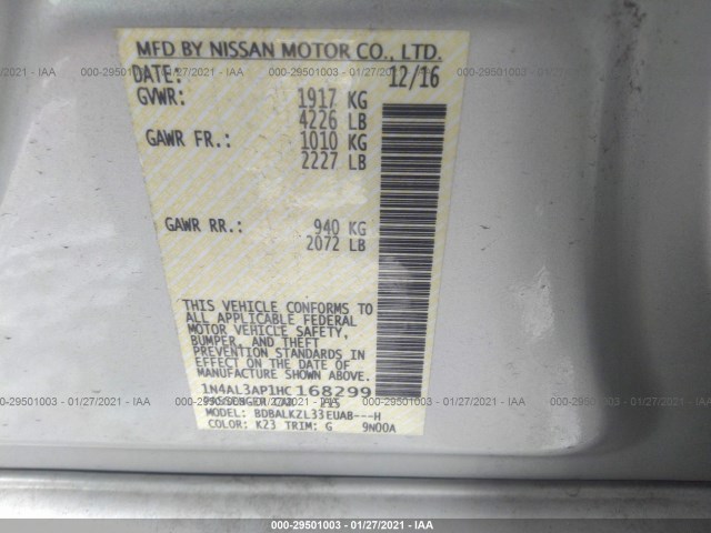 Photo 8 VIN: 1N4AL3AP1HC168299 - NISSAN ALTIMA 