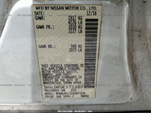 Photo 8 VIN: 1N4AL3AP1HC175107 - NISSAN ALTIMA 