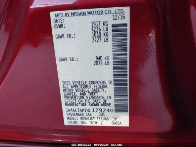 Photo 8 VIN: 1N4AL3AP1HC179240 - NISSAN ALTIMA 