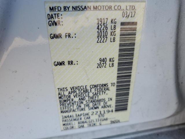 Photo 11 VIN: 1N4AL3AP1HC221194 - NISSAN ALTIMA 2.5 