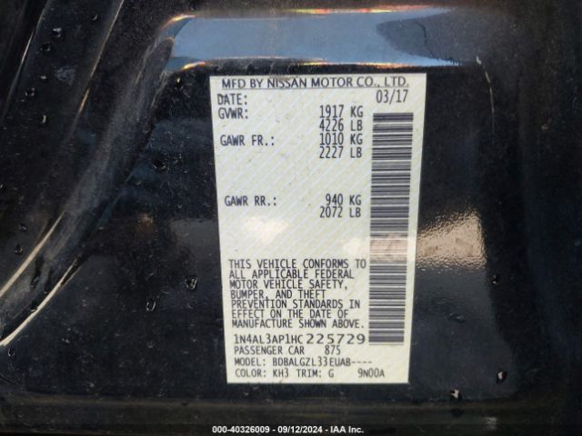 Photo 8 VIN: 1N4AL3AP1HC225729 - NISSAN ALTIMA 