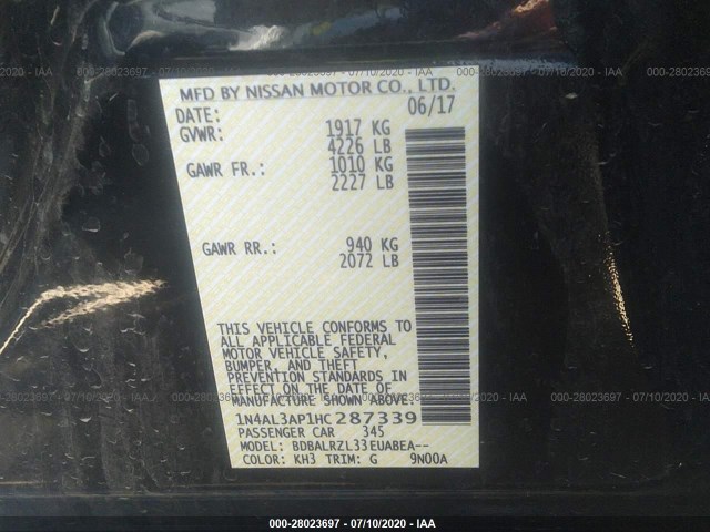 Photo 8 VIN: 1N4AL3AP1HC287339 - NISSAN ALTIMA 