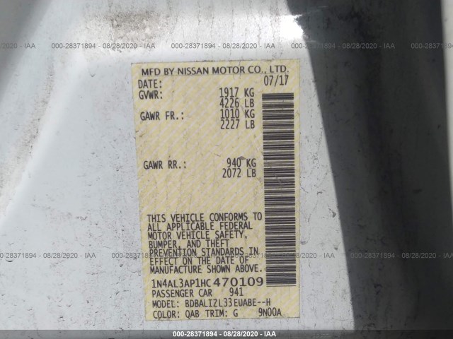 Photo 8 VIN: 1N4AL3AP1HC470109 - NISSAN ALTIMA 