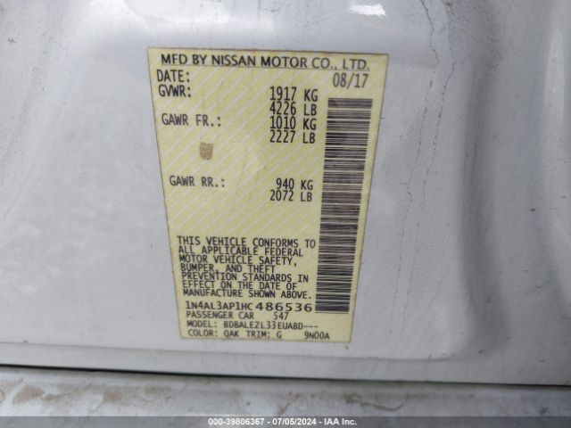 Photo 8 VIN: 1N4AL3AP1HC486536 - NISSAN ALTIMA 