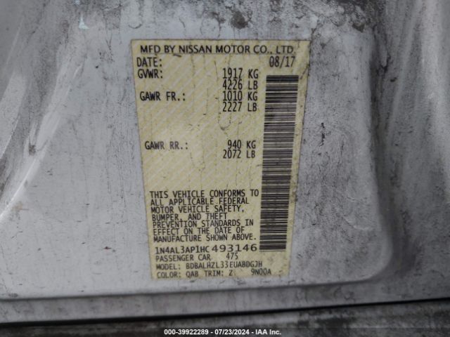 Photo 8 VIN: 1N4AL3AP1HC493146 - NISSAN ALTIMA 