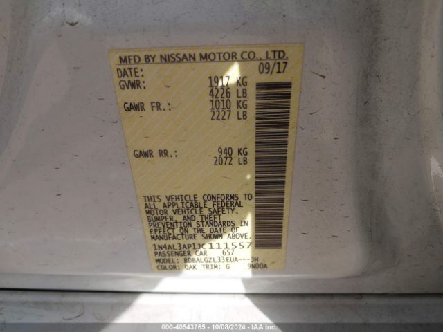 Photo 8 VIN: 1N4AL3AP1JC111557 - NISSAN ALTIMA 