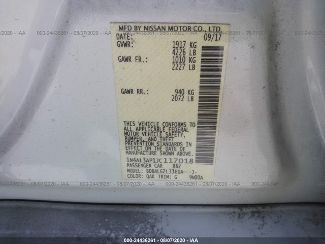 Photo 8 VIN: 1N4AL3AP1JC117018 - NISSAN ALTIMA 