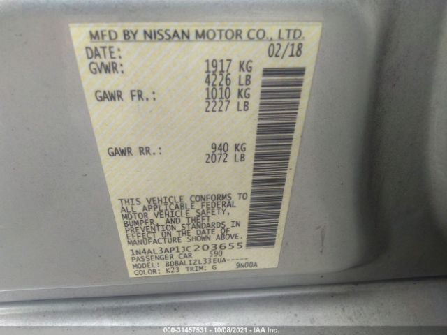 Photo 8 VIN: 1N4AL3AP1JC203655 - NISSAN ALTIMA 