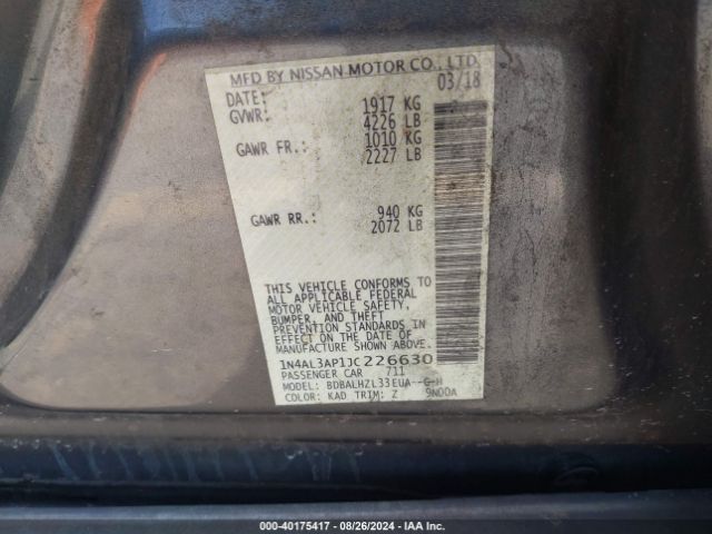 Photo 8 VIN: 1N4AL3AP1JC226630 - NISSAN ALTIMA 