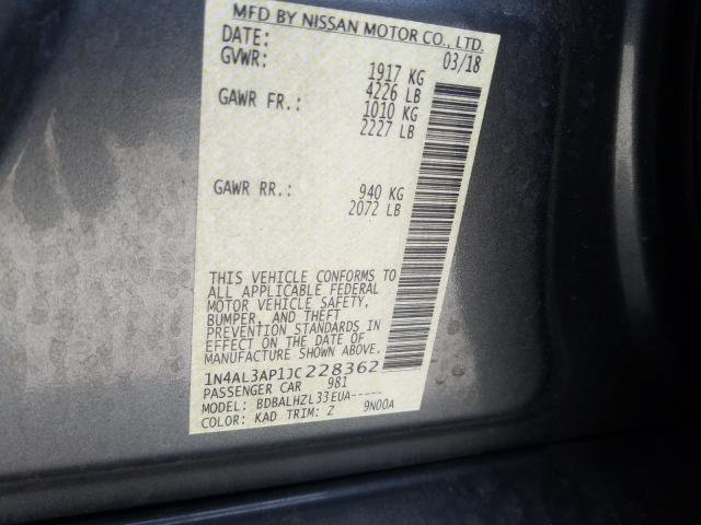 Photo 9 VIN: 1N4AL3AP1JC228362 - NISSAN ALTIMA 2.5 