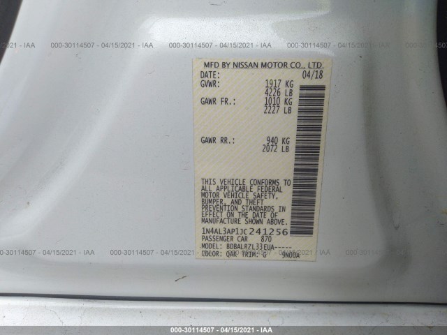 Photo 8 VIN: 1N4AL3AP1JC241256 - NISSAN ALTIMA 