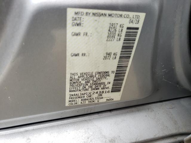 Photo 9 VIN: 1N4AL3AP1JC243816 - NISSAN ALTIMA 2.5 