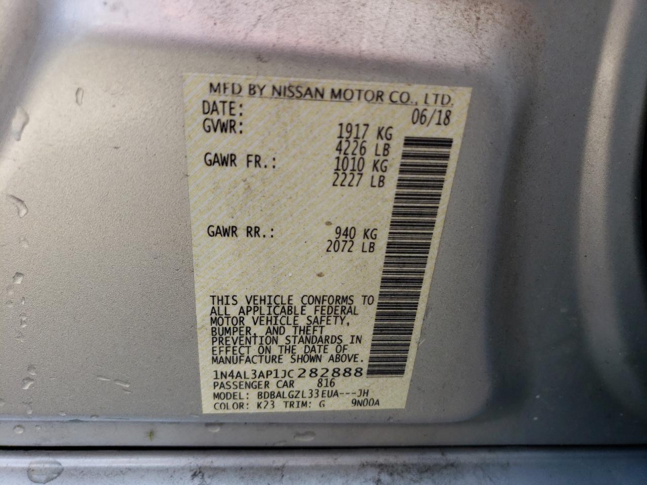 Photo 11 VIN: 1N4AL3AP1JC282888 - NISSAN ALTIMA 