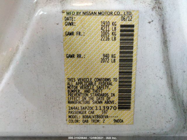 Photo 8 VIN: 1N4AL3AP2DC113970 - NISSAN ALTIMA 