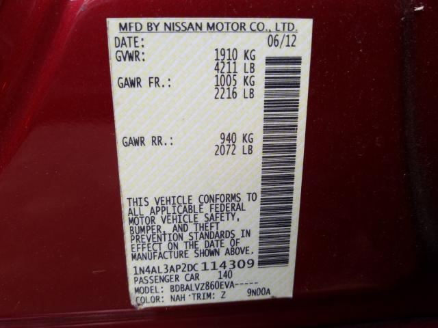 Photo 9 VIN: 1N4AL3AP2DC114309 - NISSAN ALTIMA 2.5 