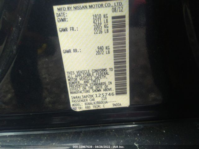 Photo 8 VIN: 1N4AL3AP2DC125746 - NISSAN ALTIMA 