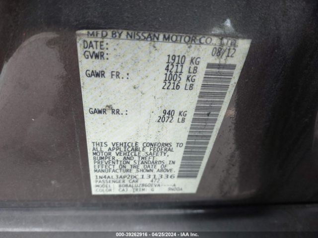 Photo 8 VIN: 1N4AL3AP2DC131336 - NISSAN ALTIMA 