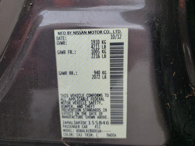 Photo 9 VIN: 1N4AL3AP2DC155846 - NISSAN ALTIMA 2.5 