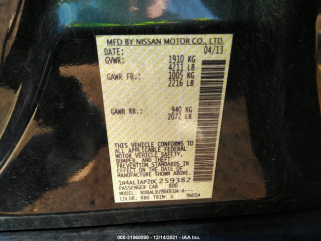 Photo 8 VIN: 1N4AL3AP2DC259382 - NISSAN ALTIMA 