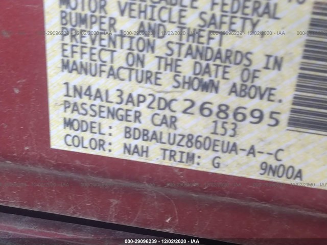 Photo 8 VIN: 1N4AL3AP2DC268695 - NISSAN ALTIMA 