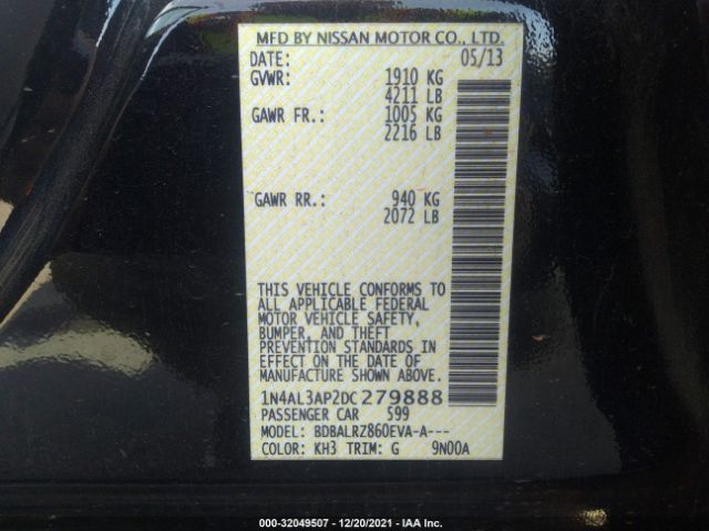 Photo 8 VIN: 1N4AL3AP2DC279888 - NISSAN ALTIMA 