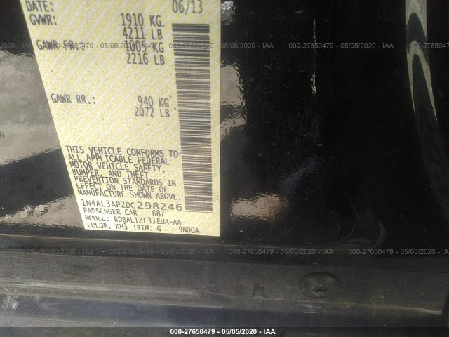 Photo 8 VIN: 1N4AL3AP2DC298246 - NISSAN ALTIMA 