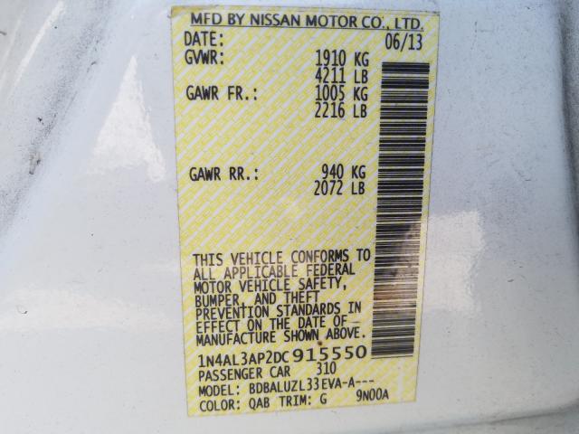 Photo 9 VIN: 1N4AL3AP2DC915550 - NISSAN ALTIMA 2.5 