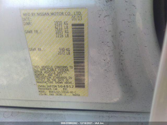 Photo 8 VIN: 1N4AL3AP2DN564952 - NISSAN ALTIMA 