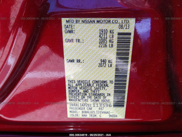 Photo 8 VIN: 1N4AL3AP2EC113596 - NISSAN ALTIMA 