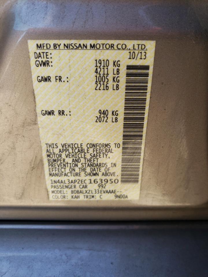 Photo 12 VIN: 1N4AL3AP2EC163950 - NISSAN ALTIMA 