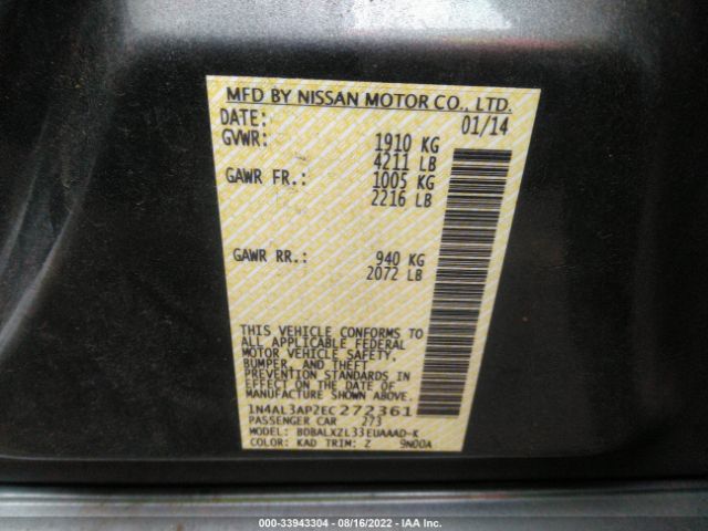 Photo 8 VIN: 1N4AL3AP2EC272361 - NISSAN ALTIMA 