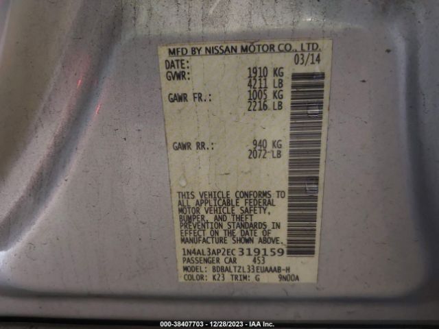 Photo 8 VIN: 1N4AL3AP2EC319159 - NISSAN ALTIMA 