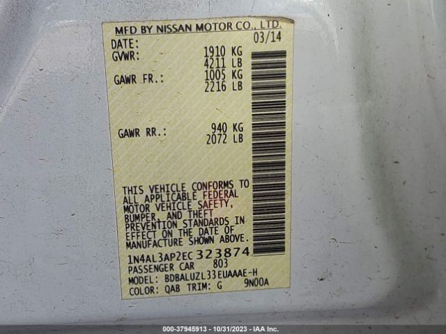 Photo 8 VIN: 1N4AL3AP2EC323874 - NISSAN ALTIMA 