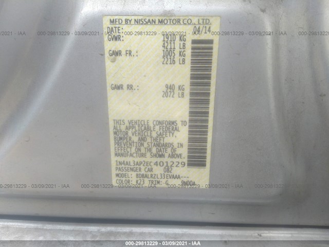 Photo 8 VIN: 1N4AL3AP2EC401229 - NISSAN ALTIMA 