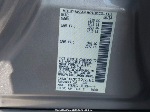 Photo 8 VIN: 1N4AL3AP2FC126561 - NISSAN ALTIMA 