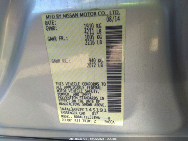 Photo 8 VIN: 1N4AL3AP2FC145191 - NISSAN ALTIMA 