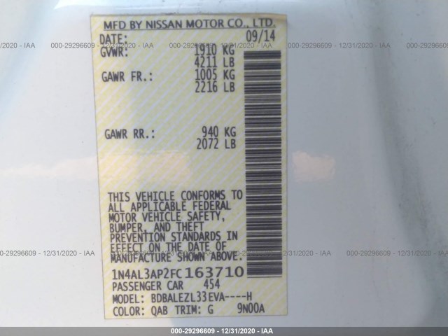 Photo 8 VIN: 1N4AL3AP2FC163710 - NISSAN ALTIMA 