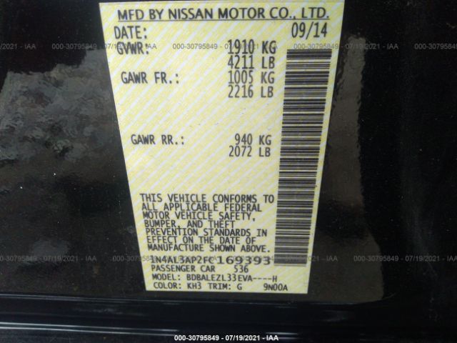 Photo 8 VIN: 1N4AL3AP2FC169393 - NISSAN ALTIMA 