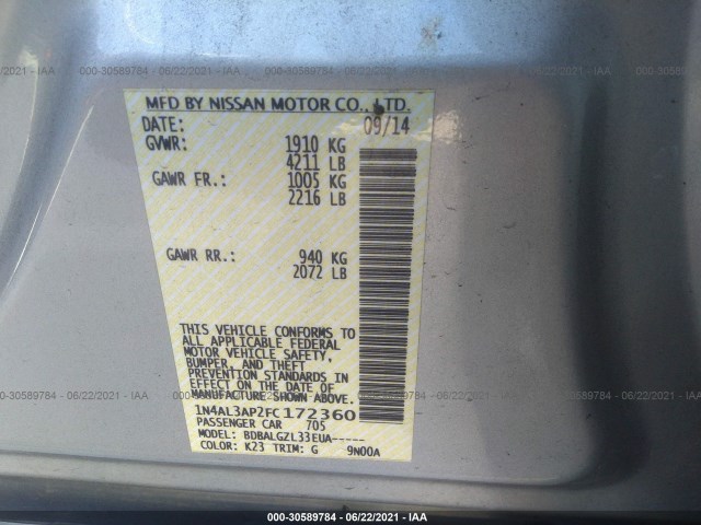 Photo 8 VIN: 1N4AL3AP2FC172360 - NISSAN ALTIMA 