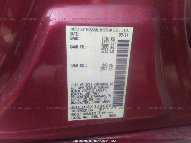 Photo 8 VIN: 1N4AL3AP2FC174660 - NISSAN ALTIMA 