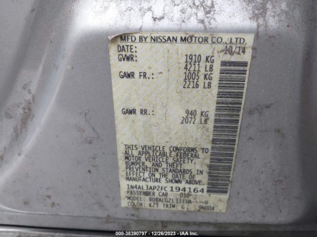 Photo 8 VIN: 1N4AL3AP2FC194164 - NISSAN ALTIMA 