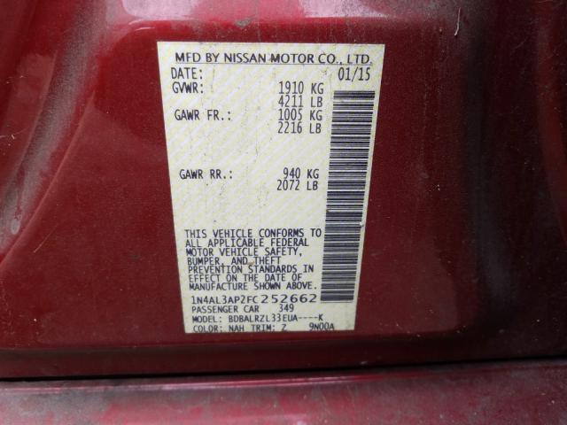 Photo 9 VIN: 1N4AL3AP2FC252662 - NISSAN ALTIMA 2.5 